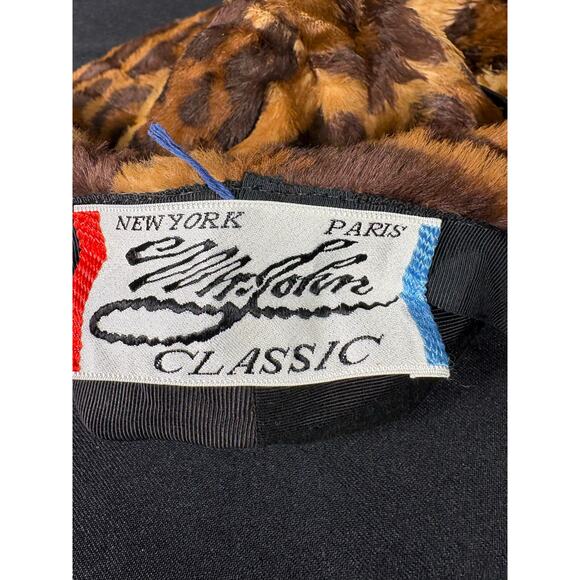 Vintage 60\'s Leopard Faux Fur Bucket Hat Leather Band Mr. John Classic main image 5